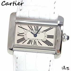 【国際保証書】カルティエ ミニタンク ディヴァン 極美品 SS レディース 時計 Cartier Tank Divan 俵屋