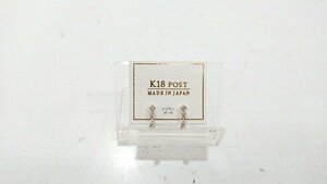 【送料無料】【未使用】K18 POST　18金　ポストピアス　ジルコニア　ジュエリー　アクセサリー　MADE IN JAPAN　キングラム（イ）