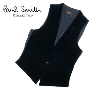 【B3185】【美品】【ベロア地】【日本製】Paul Smith COLLECTION ポールスミスコレクション ベスト ジレ シンチバック サイズL