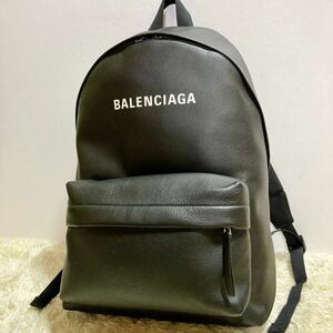 1円 【ほぼ新品・特大サイズ】 BALENCIAGA バレンシアガ バックパック エブリデイ レザー 黒 大容量 A4 PC収納可能 ブラック リュック 正規