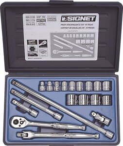 SIGNET (シグネット)　12719 (#812913B) 3/8DR 19PC MM ソケットレンチセット 12719 ラチェット ハンドル 自動車 車 整備 工場 機械 DIY