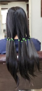 髪束 髪の毛 中学生 10代 45cm 113g 日本人女性 人毛 ウィッグ エクステ 人毛 ヘアドネーション ストレート カラー無し