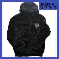 RUSS・K ラスケー ファー ジャンパー コート 上着 黒 Мサイズ