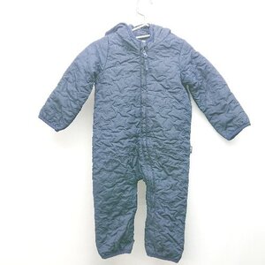 ◇ babyGAP キルティング生地 裏起毛 長袖 ロンパース サイズ60cm ネイビー レディース メンズ E