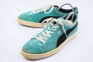 PUMA★SUEDE【23.5/緑×黒】スエード加工/レディース/ローカットスニーカー◆B-162