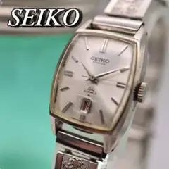 SEIKO デイト スクエア シルバー ゴムベルト レディース腕時計 1212