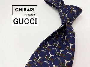 GUCCI　グッチ　チェック柄 ネクタイ 3本以上 送料無料 メンズ ネイビー　1204110