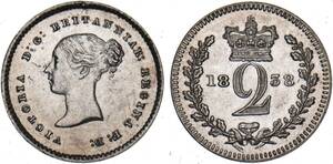 １円スタート! ・1838 イギリス 2ペンス銀貨 ビクトリア・アンティーク コイン