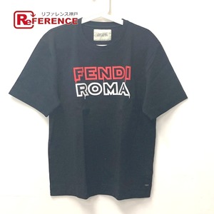 FENDI フェンディ FY0936 ロゴ アパレル 半袖 トップス マークジェイコブス MARC JACOBS コラボ 半袖Ｔシャツ ブラック【中古】