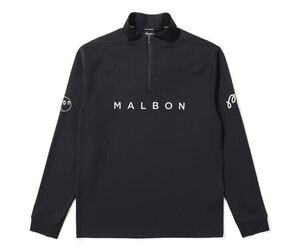  M マルボンゴルフ MALBON GOLF 　ゴルフウエア　ジップ　ゴルフ　ブラック