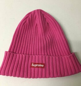 ◆国内正規 Supreme シュプリーム 美品 24ss BOX logo OVERDYED BEANIE リブ ニット ビーニー ニット キャップ ピンク