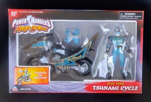 新品未開封! POWER RANGERS NINJA STORM BLUE WIND TSUNAMI CYCLE ハリケンブルー忍法戦隊 ハリケンジャーフィギュア BANDAI 　　　　