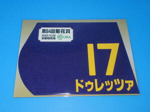 匿名送料無料 ★第84回 菊花賞 GⅠ ドゥレッツァ ミニゼッケン 18×25センチ ☆JRA 京都競馬場 2023.10.22 限定販売☆即決！アイドルホース