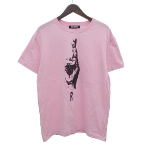 RAF SIMONS 23SS OVERSIZED HAND SIGN PRINT Tシャツ ピンク サイズ メンズL