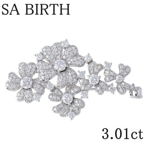 サバース ダイヤ ブローチ 1.70ct 1.31ct Pt900 新品仕上げ済 SA BIRTH【17959】