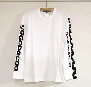 ■激レア■コムデギャルソン CDGロゴ・ロングスリーブTシャツ A■グッドデザインショップ限定版■レディース■M■白■正規品■入手困難