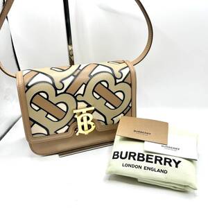 【美品】 BURBERRY バーバリー レザー TBスモール ショルダーバッグ ブラウン