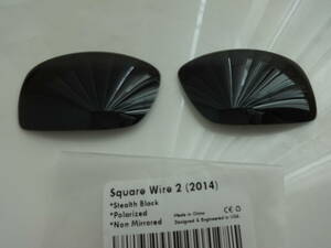 ★オークリー SQUARE WIRE 2(2014)/スクエアワイヤー2用 カスタム偏光レンズ BLACK Color Polarized 新品 