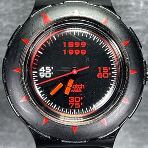 SWATCH スウォッチ access アクセス AG1999 腕時計 クオーツ アナログ ブラック文字盤 ラウンド ラバーベルト 新品電池交換済み 動作確認済