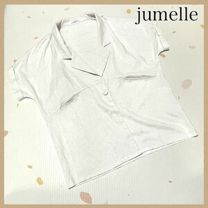 【jumelle】 ジュメロ ボタンシャツ F 半袖 襟シャツ ホワイト 白