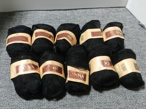 ハマナカ　ドナ　黒　40ｇ×9玉+おまけ　モヘア　毛混