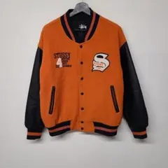 1998年　OLD STUSSY　BIG4 袖レザー スタジャン　希少カラー