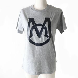 極美品★正規品 21SS モンクレール MAGLIA T-SHIRT ロゴ入 ロゴワッペン付 クルーネック 半袖 Tシャツ グレー 12anni 152cm キッズ/大人OK