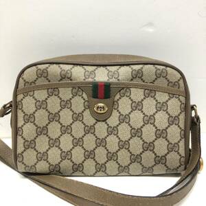 GUCCI グッチ GGプラス オールドグッチ シェリーライン ショルダーバッグ 斜め掛け PVC レザー ヴィンテージ