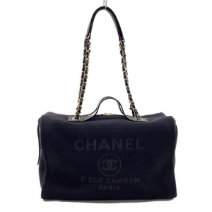 シャネル CHANEL ボストンバッグ AS4166 ドーヴィルライン 黒 2WAY/チェーンショルダー/ゴールド金具 バッグ