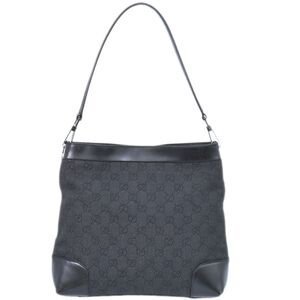 本物 グッチ GUCCI GGキャンバス ショルダーバッグ ブラック 143745