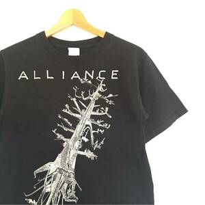 ビンテージ 00s【ALLIANCE】ハードコア バンド Tシャツ S 古着 パンク クラスト 黒 PAINTBOX 鉄アレイ GAUZE TRAGEDY COLOURED RICEMEN