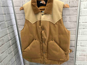 Rocky Mountain Featherbed × WAREHOUSE／ 450-452-64／DUCK COWBOY VEST／サイズ36／ブラウン／ダウンベスト／襟コーデュロイ