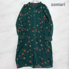 ソマリイマジネーション somari レトロ 花柄シフォンワンピース ふんわり