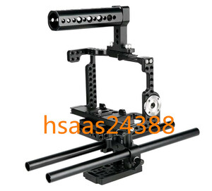 NICEYRIG カメラケージ For Sony A1 A7 A7S A7SII A7R A7RII A7II専用ケージ トップハンドル付き 15mmロッド付き（2本）―261