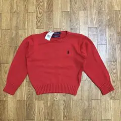 NOS 90s POLO RALPH LAUREN コットン セーター 赤 5