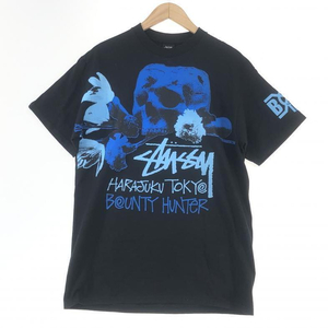 【中古】STUSSY × BOUNTY HUNTER Tシャツ M ブラック ステューシー バウンティーハンター 原宿チャプト 10周年記念 06年製 [240010423045]