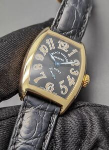 中古 保証書あり フランクミュラー FRANCKMULLER トノウカーベックスサンセット 1750S6 750 YG スモールセコンド レディース 手巻き 腕時計