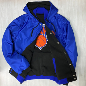 USA正規品 【XL】 JHデザイン NBA ニューヨーク ニックス NY Knicks リバーシブル 3Way スタジアムジャンパー スタジャン 青 黒 バスケ