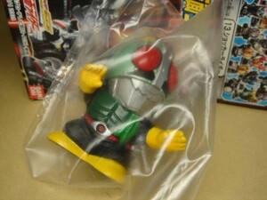 仮面ライダーキッズ3 13. ショッカーライダー ３号 マフラー 緑 ソフビ 指人形 KAMENRIDER Character Figure MASKED RIDER Shocker