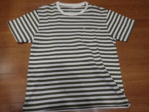 無印良品　ボーダー　ポケット　Tシャツ　L　