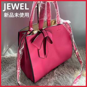 【新品未使用品】Jewel トートバッグ ショルダーレザー2way ピンクリボン