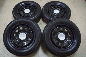 【中古】215/60R16 215/60-16 RV-02 21年【未使用 アウトレット】デイトナブラック 16 6H139.7 6.5J+38 200系 ハイエース カスタム