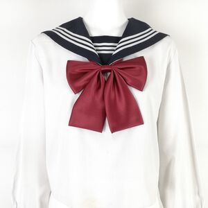 1円 大きめ！ スクールリボン ハネクトーン エンジ 中古 美品 制服 学生服 セーラー服 ブレザー 女子 LC1001 VI