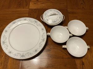 Noritake noble 2600平皿3枚＋スープカップ3皿等　ビンテージ