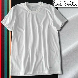 新品 ポールスミス ロゴ ワンポイント クルーネック 半袖 Tシャツ L 白 【I53751】 Paul Smith カットソー メンズ 吸水速乾 ストレッチ