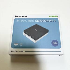 【1円オークション】Nexmora CD DVD 静音 DVDプレーヤー 外付けDVDドライ可 CDプレーヤー 軽量 薄型 USB3.0＆Type-C両接続 AAO0225