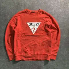 【GUESS】90’s スウェット トレーナー ロゴプリント 赤 古着6AS2