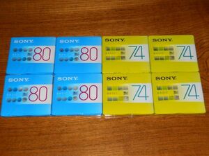 (42) MD ミニディスク 未開封・未使用 SONY BASIC 74 4枚/80 4枚 計8枚セット 同一デザイン