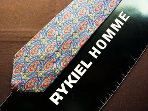 ♪22286D♪状態並品【ペイズリー 花 デザイン 柄】ソニアリキエル【RYKIEL HOMME】ネクタイ