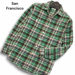 San Francisco サンフランシスコ ハリラン 秋冬★ 長袖 チェック ネル シャツ Sz.S　メンズ 日本製　A4T12111_B#B